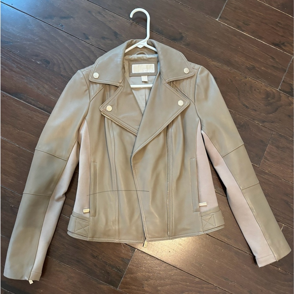 Michael Kors Beige Leather Jacket